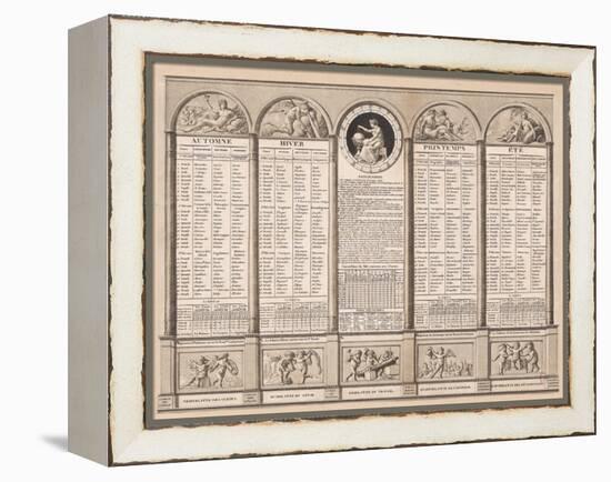 Republican Calendar, 1794-null-Framed Premier Image Canvas