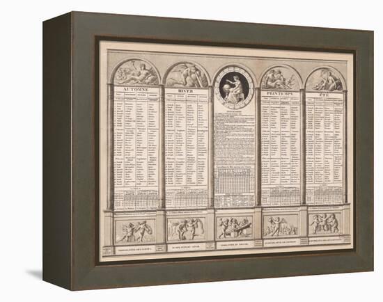 Republican Calendar, 1794-null-Framed Premier Image Canvas