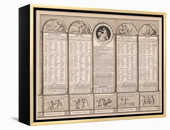 Republican Calendar, 1794-null-Framed Premier Image Canvas