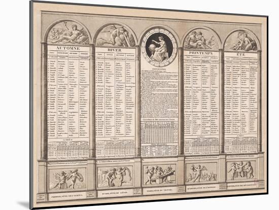 Republican Calendar, 1794-null-Mounted Giclee Print