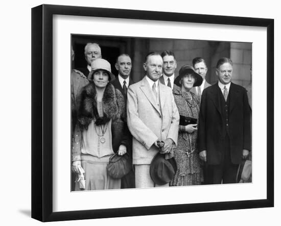 Republican Nominee Hoover Heads the Greeting Party for President and Mrs Coolidge-null-Framed Photo