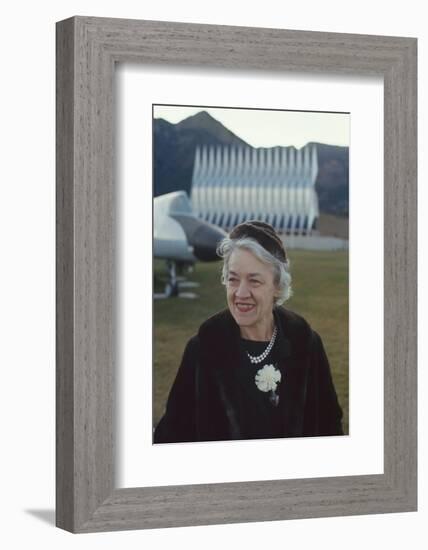 Republican Senator Margaret Madeline Chase Smith on Grounds of Air Force Academy, Denver, Co, 1963-Leonard Mccombe-Framed Photographic Print