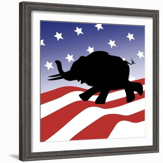 Republican Silhouette-Linda Braucht-Framed Giclee Print