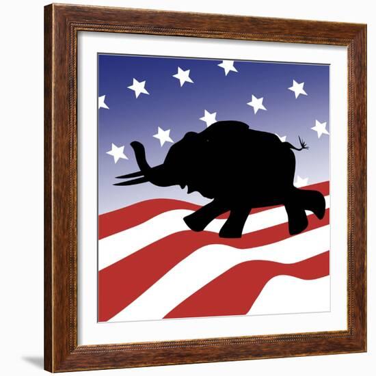 Republican Silhouette-Linda Braucht-Framed Giclee Print