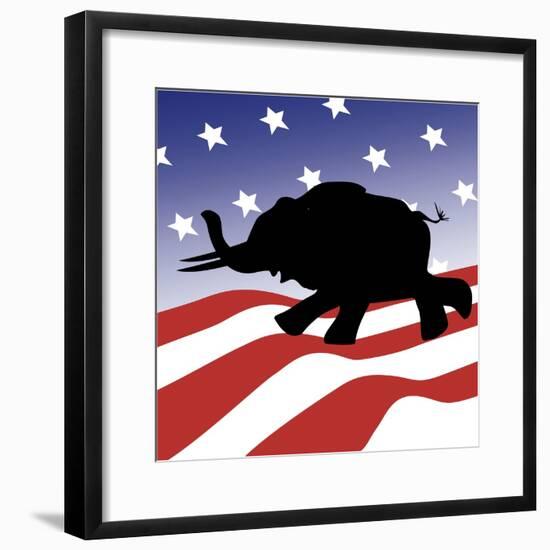 Republican Silhouette-Linda Braucht-Framed Giclee Print