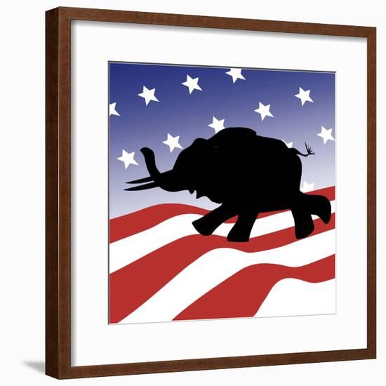 Republican Silhouette-Linda Braucht-Framed Giclee Print