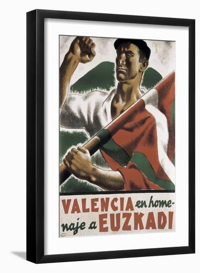 Republican Spanish Civil War Poster, Valencia in homage to Euzkadi-null-Framed Art Print