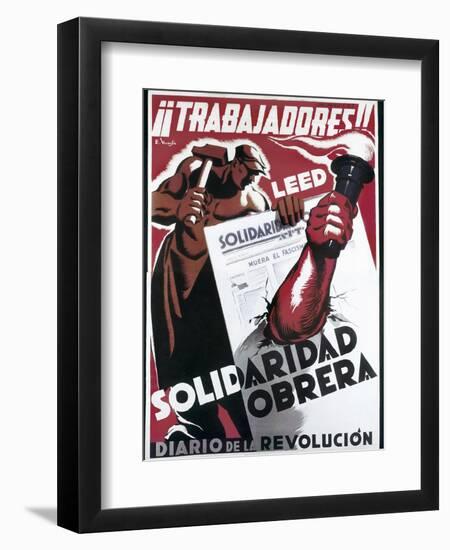 Republican Spanish Civil War Poster-E. Vicente-Framed Art Print