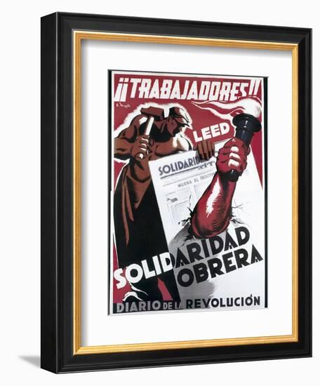 Republican Spanish Civil War Poster-E. Vicente-Framed Art Print