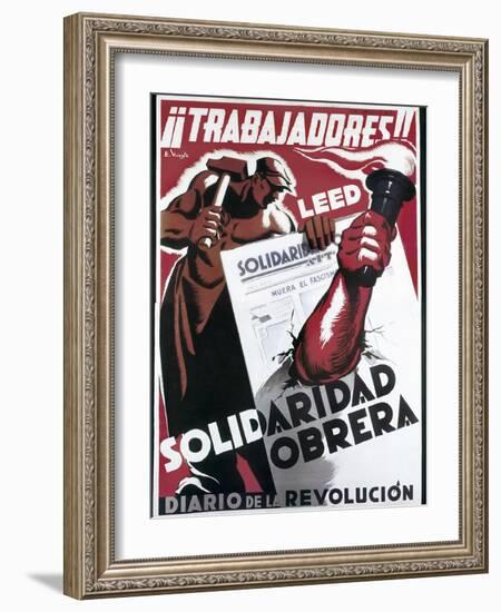 Republican Spanish Civil War Poster-E. Vicente-Framed Art Print