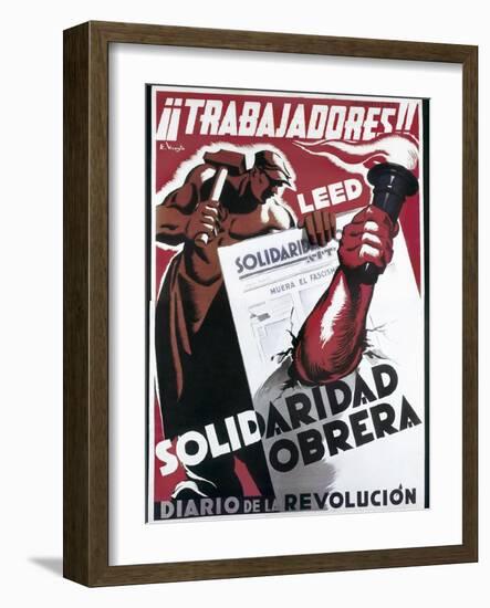 Republican Spanish Civil War Poster-E. Vicente-Framed Art Print