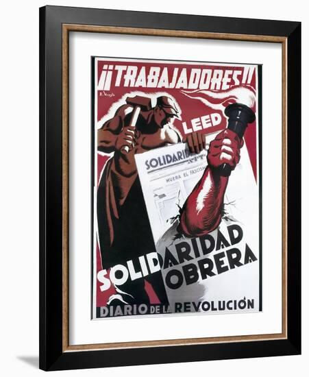 Republican Spanish Civil War Poster-E. Vicente-Framed Art Print