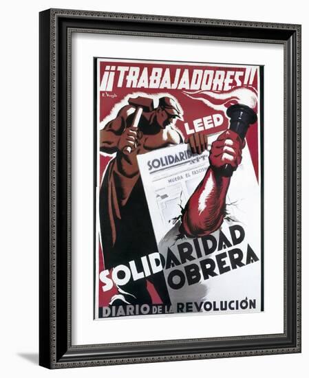 Republican Spanish Civil War Poster-E. Vicente-Framed Art Print