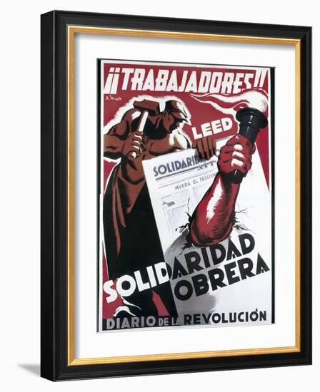 Republican Spanish Civil War Poster-E. Vicente-Framed Art Print