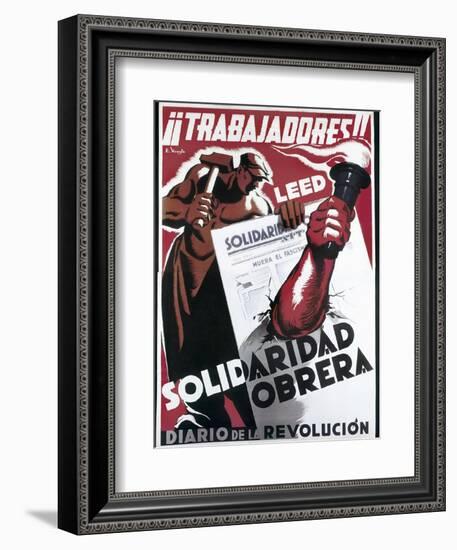 Republican Spanish Civil War Poster-E. Vicente-Framed Premium Giclee Print