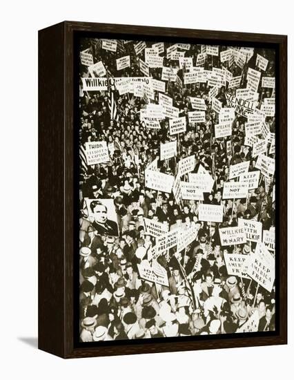 Republican supporters outside Buffalo Memorial Auditorium, New York, USA, 15 October 1940-Unknown-Framed Premier Image Canvas