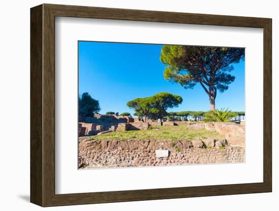 Republican temple, Ostia Antica archaeological site, Ostia, Rome province, Latium (Lazio), Italy-Nico Tondini-Framed Photographic Print