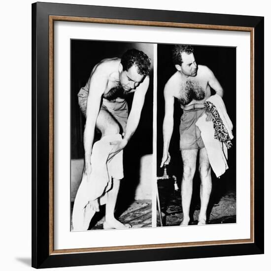 Republican Vice President-Elect Richard Nixon after an Ocean Swim-null-Framed Photo