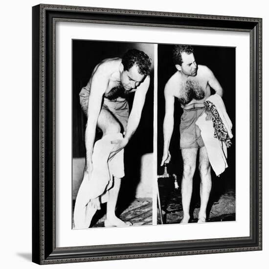 Republican Vice President-Elect Richard Nixon after an Ocean Swim-null-Framed Photo