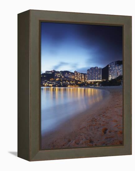 Repulse Bay Beach at Dusk, Hong Kong Island, Hong Kong, China, Asia-Ian Trower-Framed Premier Image Canvas