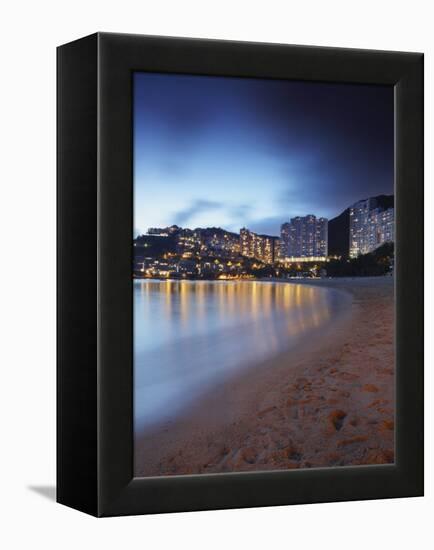 Repulse Bay Beach at Dusk, Hong Kong Island, Hong Kong, China, Asia-Ian Trower-Framed Premier Image Canvas