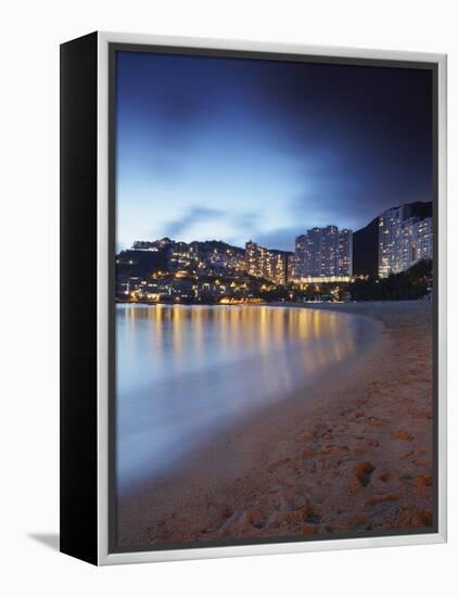 Repulse Bay Beach at Dusk, Hong Kong Island, Hong Kong, China, Asia-Ian Trower-Framed Premier Image Canvas