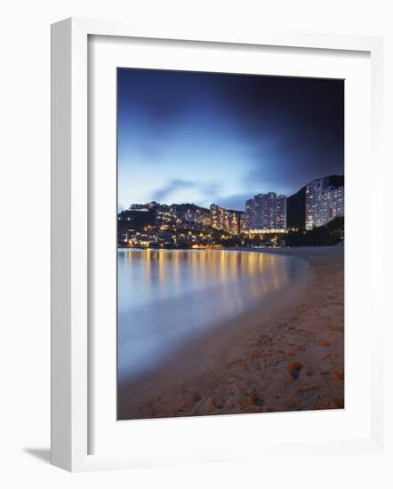 Repulse Bay Beach at Dusk, Hong Kong Island, Hong Kong, China, Asia-Ian Trower-Framed Photographic Print