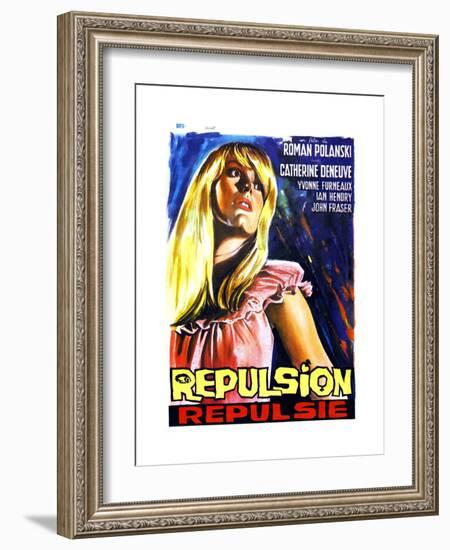 Repulsion, (AKA Repulsie), Belgian Poster Art, Catherine Deneuve, 1965-null-Framed Giclee Print