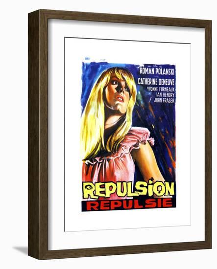 Repulsion, (AKA Repulsie), Belgian Poster Art, Catherine Deneuve, 1965-null-Framed Giclee Print