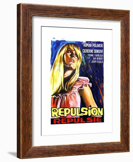 Repulsion, (AKA Repulsie), Belgian Poster Art, Catherine Deneuve, 1965-null-Framed Giclee Print