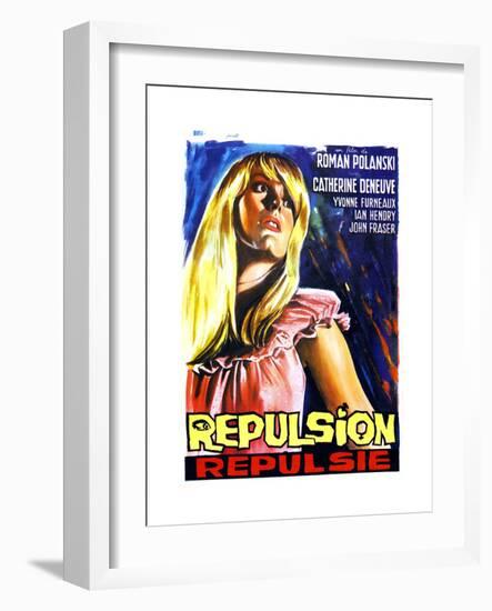 Repulsion, (AKA Repulsie), Belgian Poster Art, Catherine Deneuve, 1965-null-Framed Giclee Print