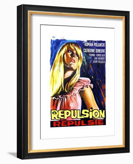 Repulsion, (AKA Repulsie), Belgian Poster Art, Catherine Deneuve, 1965-null-Framed Giclee Print