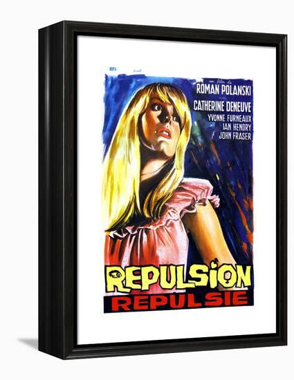 Repulsion, (AKA Repulsie), Belgian Poster Art, Catherine Deneuve, 1965-null-Framed Premier Image Canvas