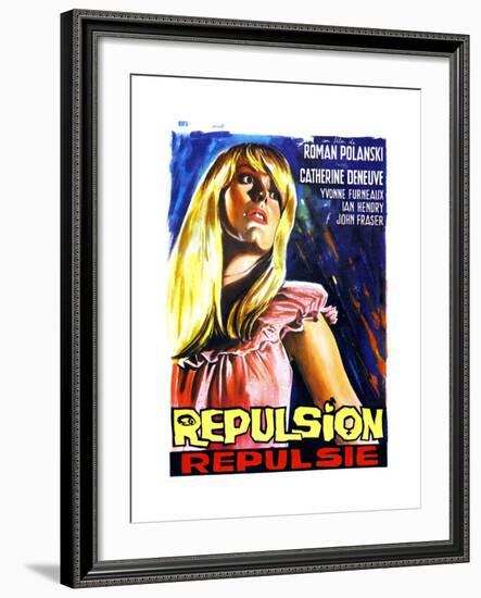 Repulsion, (AKA Repulsie), Belgian Poster Art, Catherine Deneuve, 1965-null-Framed Giclee Print