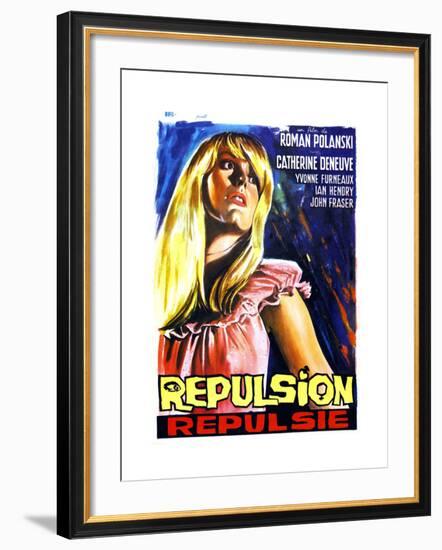 Repulsion, (AKA Repulsie), Belgian Poster Art, Catherine Deneuve, 1965-null-Framed Giclee Print