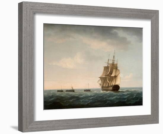 Rescue of the Guardian's Crew by a French Merchant Ship, 2nd January 1790-Thomas Buttersworth-Framed Giclee Print