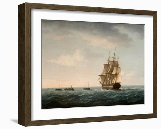 Rescue of the Guardian's Crew by a French Merchant Ship, 2nd January 1790-Thomas Buttersworth-Framed Giclee Print