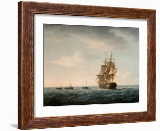 Rescue of the Guardian's Crew by a French Merchant Ship, 2nd January 1790-Thomas Buttersworth-Framed Giclee Print