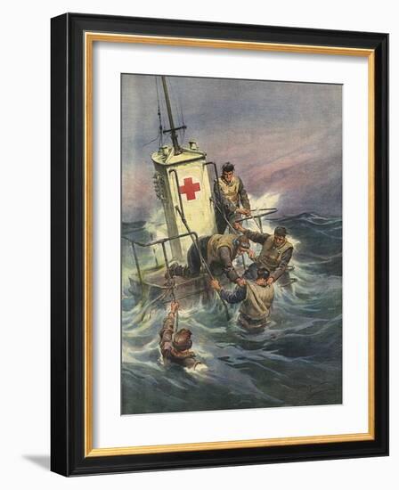 Rescue Rafts-Achille Beltrame-Framed Art Print