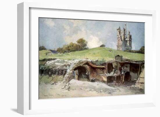 Rescue Station at Mont St Eloi, Artois, France, 6 June 1915-Francois Flameng-Framed Giclee Print