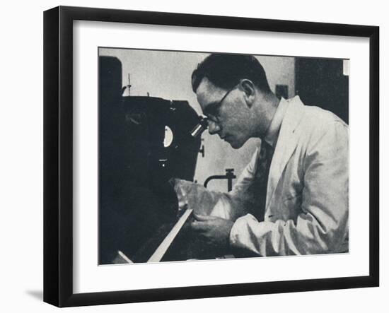 'Research worker with microscope (testing the structure of an aluminium alloy)', 1941-Cecil Beaton-Framed Photographic Print