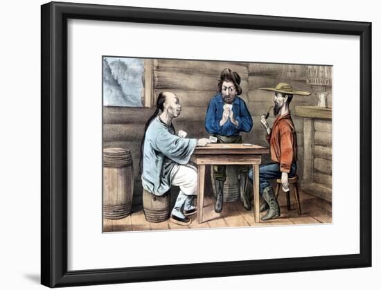 Resentment of Chinese in Gold Mining Areas of United States, 1875-Currier & Ives-Framed Giclee Print