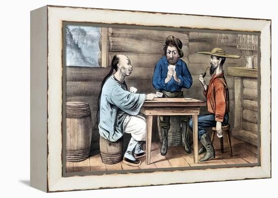 Resentment of Chinese in Gold Mining Areas of United States, 1875-Currier & Ives-Framed Premier Image Canvas