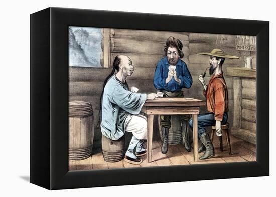 Resentment of Chinese in Gold Mining Areas of United States, 1875-Currier & Ives-Framed Premier Image Canvas