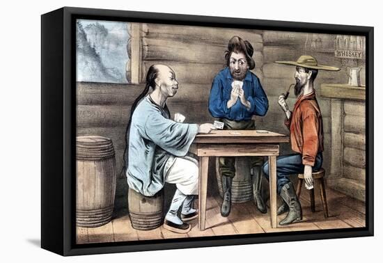 Resentment of Chinese in Gold Mining Areas of United States, 1875-Currier & Ives-Framed Premier Image Canvas