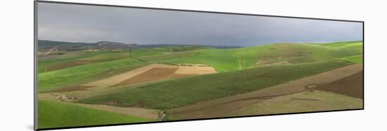 Reservoir and green fields near Fes, Moulay Yacoub Province, Fes-Boulemane, Morocco-null-Mounted Photographic Print