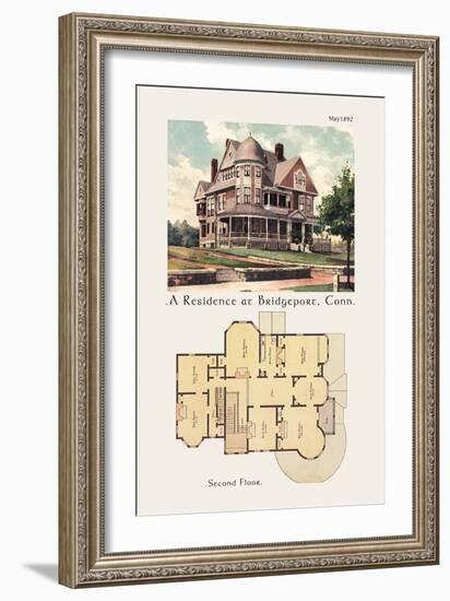 Residence at Bridgeport, Connecticut-null-Framed Art Print