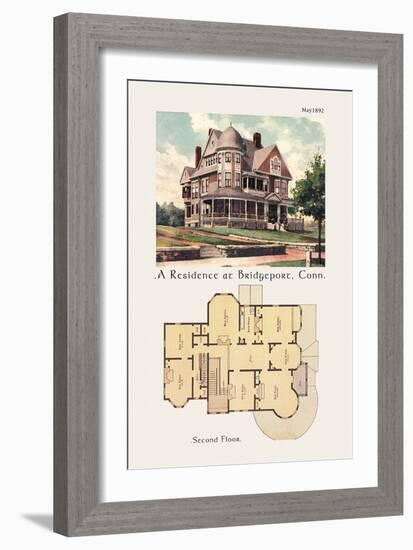 Residence at Bridgeport, Connecticut-null-Framed Art Print