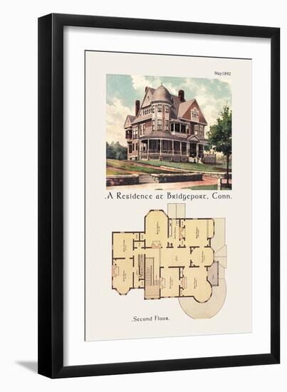 Residence at Bridgeport, Connecticut-null-Framed Art Print