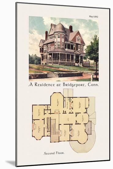 Residence at Bridgeport, Connecticut-null-Mounted Art Print
